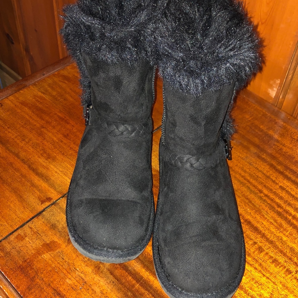 Children's Place Girls Braided Boots Black, 3